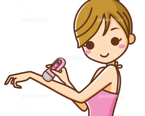 脱毛機を使う女の子