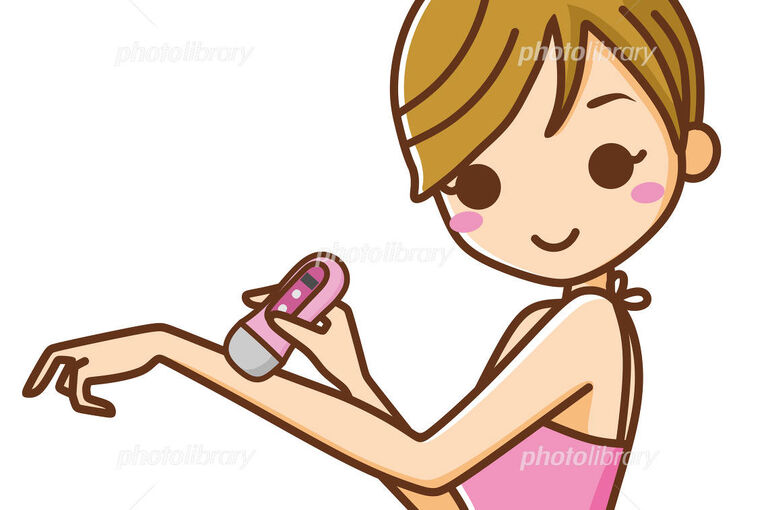 脱毛機を使う女の子